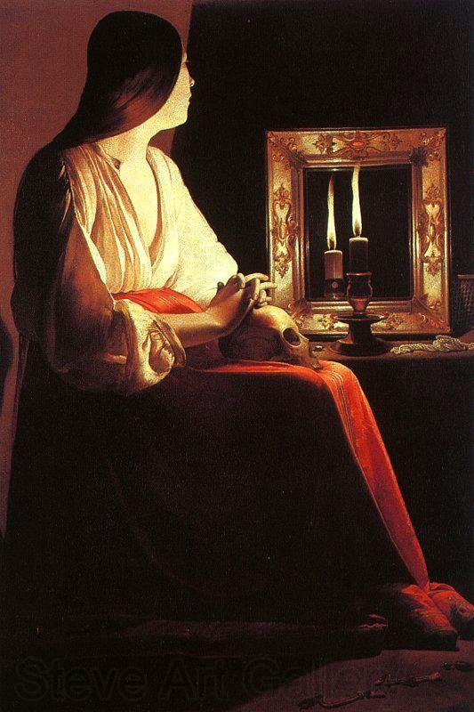 Georges de La Tour The Penitent Magdalen France oil painting art